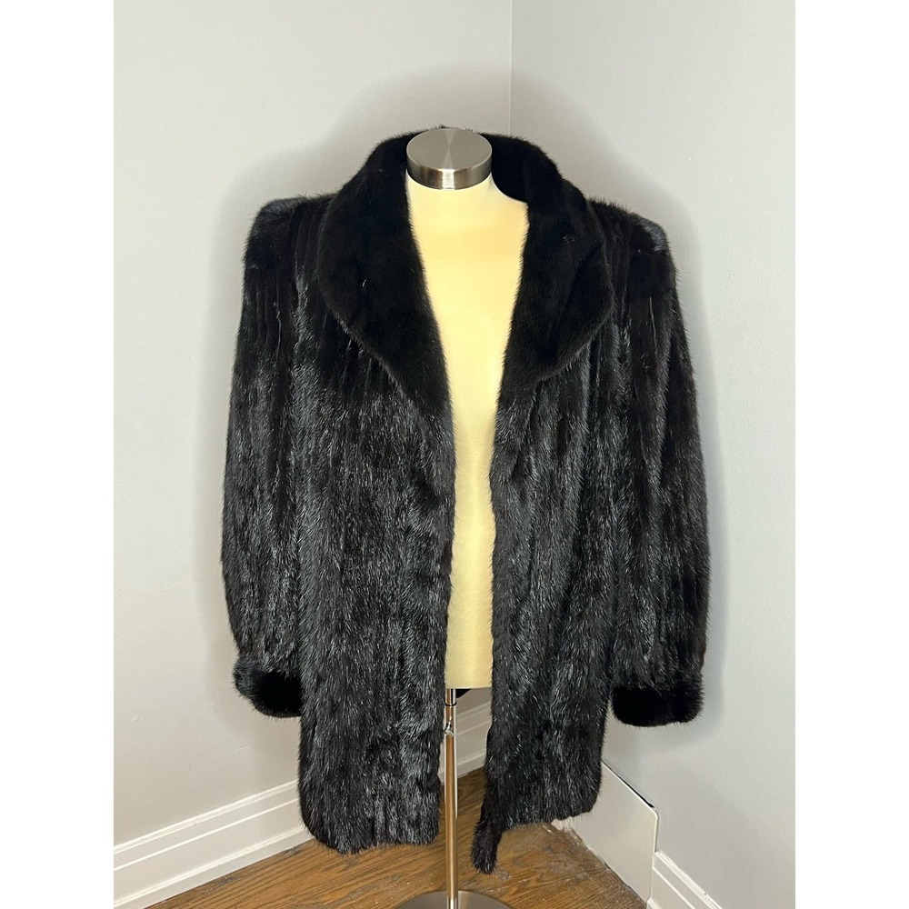 Authentic black Mink fur coat - Denmark Mink